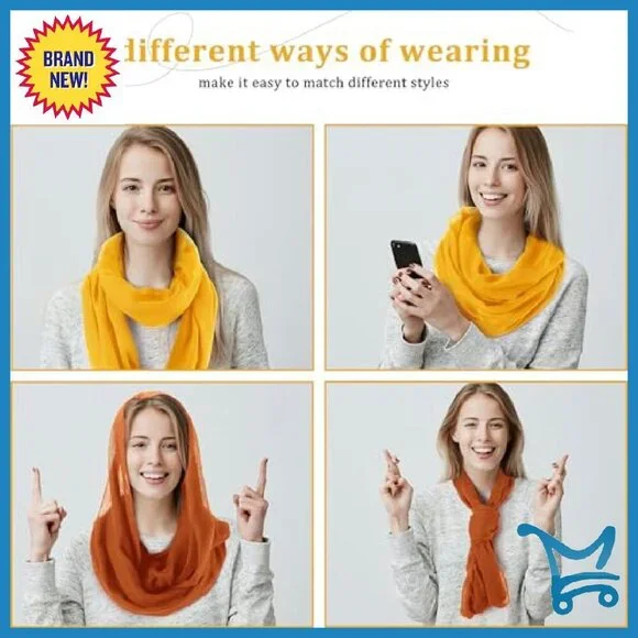 6-Pack Lightweight Infinity Loop Scarves, TR Material, 70.87 Circumference